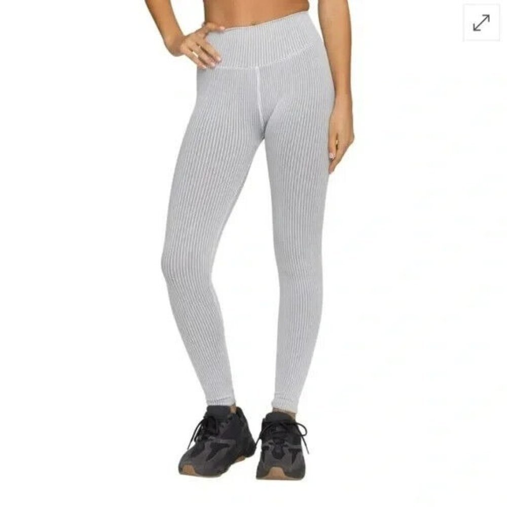 Good American Womens Seamless Chunky Rib Leggings White001 Size 5/6/XXL‎